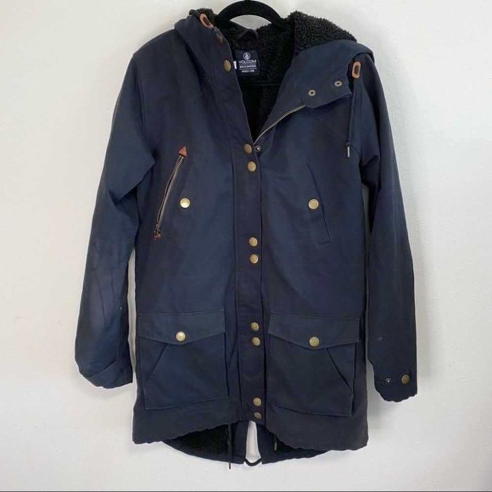 Volcom Walk on By Parka Sherpa Lined Coat Black M